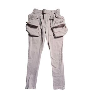 Betty Chow Los Angeles 3D Cargo Pocket Skinny Pants 26x25 Mauve Pink Avant Garde